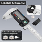 Digital Caliper Measuring Tool, Stainless Steel Vernier Caliper Digital 6IN | - Image 4