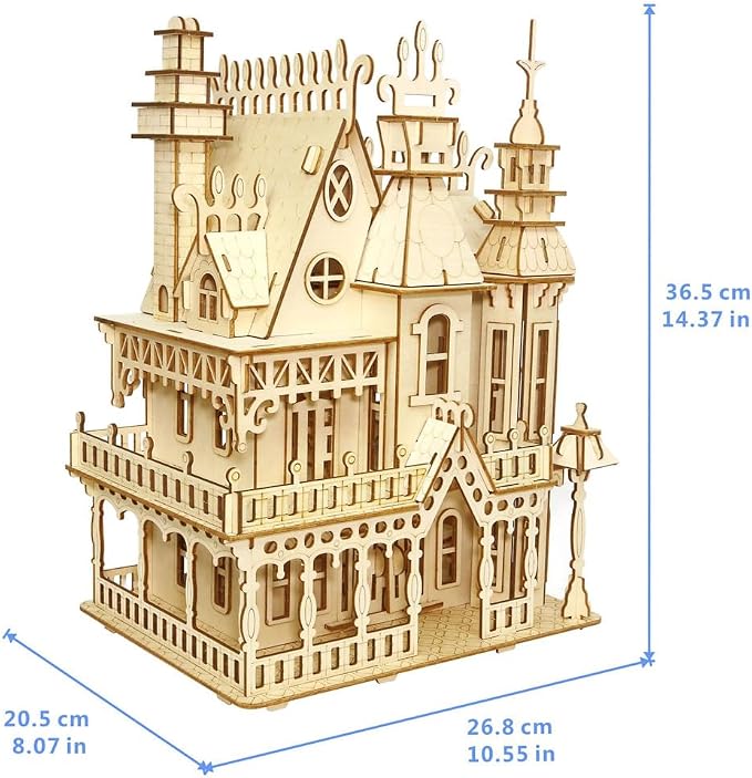 3D Puzzle House, Fantasy Villa Model Kit DIY Miniature Dolls House Kits - Image 2
