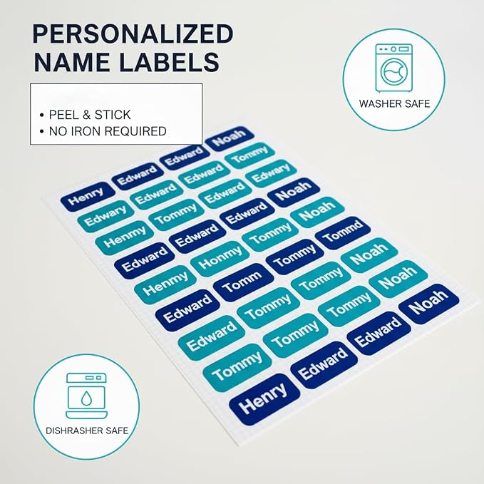 Personalized Waterproof Name Labels Press and Stick Custom Name Stick on - Image 3