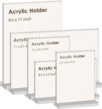 newnewshow Acrylic Sign Holder 11x8.5 Inch 3 Pack Horizontal T Shape - Image 5