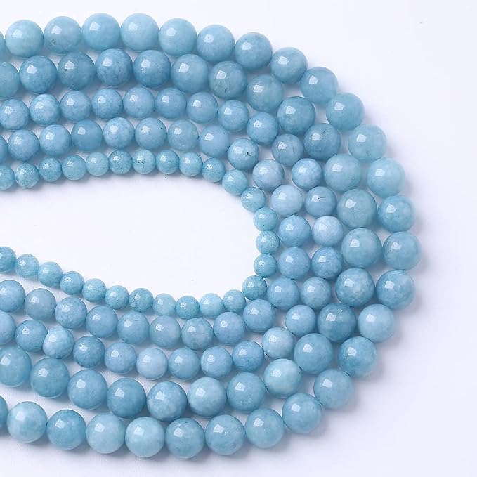 90pcs 4mm Natural Blue Chalcedony Jades Beads - Image 3