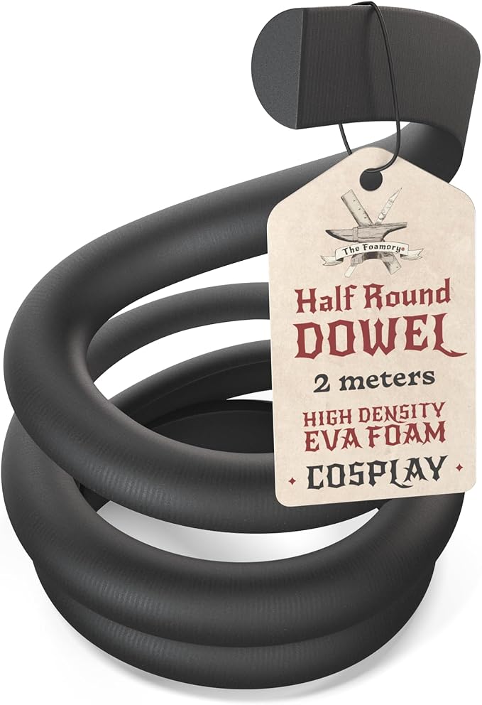 The Foamory's No Waste Half Round EVA Foam Dowel. 25mm x 2M Length. High-Density by TheFoamory