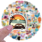 120PCS Hawaii Themed Stickers for Water Bottles, Summer Beach Scene Sticker - Image 2