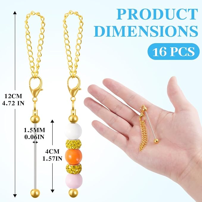 30 PCS Beadable Keychain Bars Bulk, Metal Blank Keychain Bars - Image 3