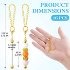 16PCS Beadable Keychain Bar Bulk, Metal Blank Beaded Keychain Bar - Image 3