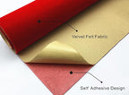 Red Self Adhesive Velvet Fabric Sticky Felt Sheets - Image 2