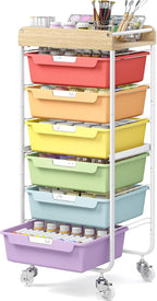 SYKIARIOL Rolling Cart with 6 Drawers, Utility Storage Cart with Labeling Jelly by SYKIARIOL