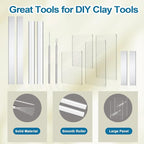 Amrules Clay Tools Kit, Rectangle Shape Acrylic Press Board and Roller Pin - Image 5