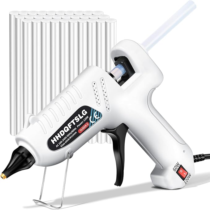 60/120W Full Size Hot Glue Gun Kit, Dual Power Glue Gun by HHDQFTSLG