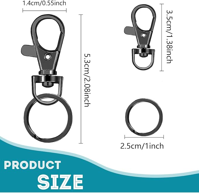 100 Pcs Keychain Hooks with Key Rings, Keychain Clip Hooks with Rings - Image 2