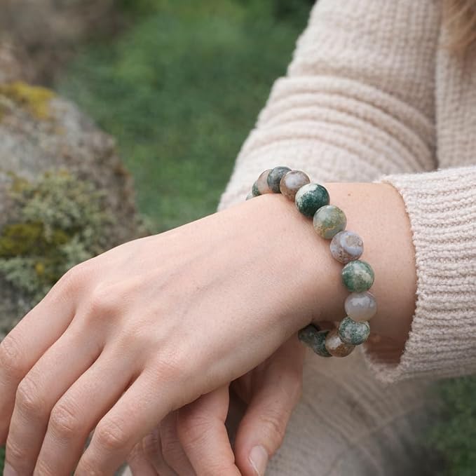 35pcs Round Loose Tree Agate Beads - Image 6
