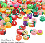 100pcs Mixed Fruit Polymer Clay Spacer Beads - Image 4