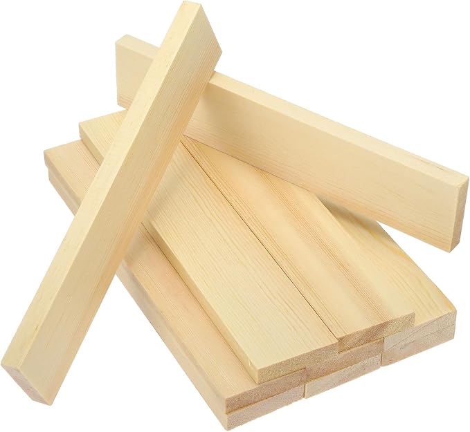 MECCANIXITY 10Pcs Wood Strips Slats, 5/16" x 1‑5/8" x 8" Thin Wood Sticks Flat by MECCANIXITY