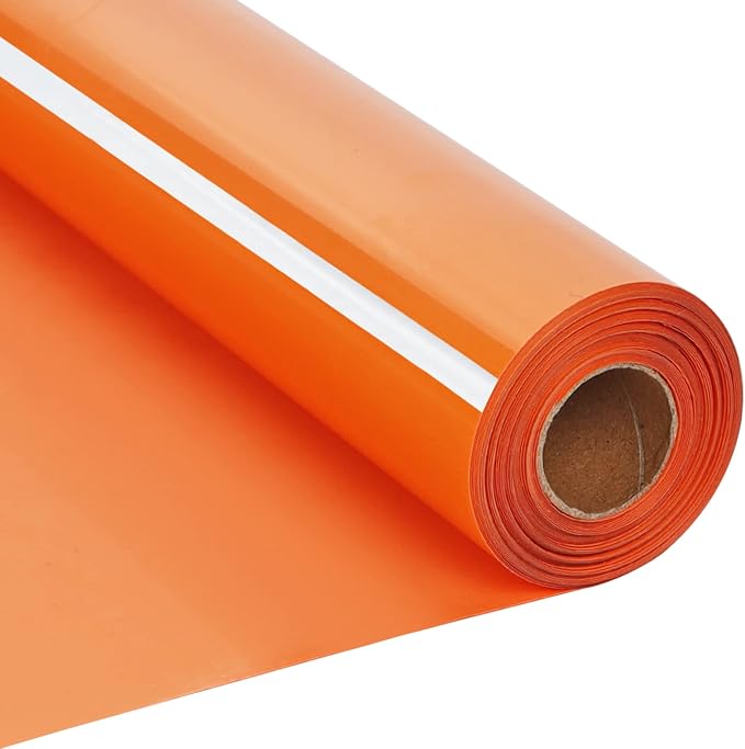 RENLITONG Orange Iron on Vinyl 12Inch by 20ft Roll Heat Transfer Vinyl by RENLITONG