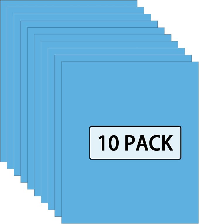 FUNKAKA Sky Blue HTV Heat Transfer Vinyl Sheets, 10 Sheets Sticky HTV Vinyl by FUNKAKA