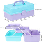Sewing Box, 3-Layer Craft Organizers Portable Folding Toolbox, Plastic Tool Box - Image 2