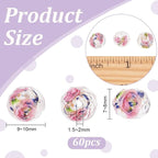 PH PandaHall 60pcs 9~10mm Rose Lampwork Beads Gold Sand Glass Beads Handmade - Image 2