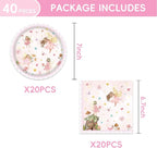 40Pcs Fairy First Birthday Decorations Fairy Plates and Napkins Birthday Party - Image 2