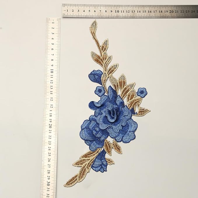 Vintage Rose Sew Lace Flower Embroidery Patches, - Image 2