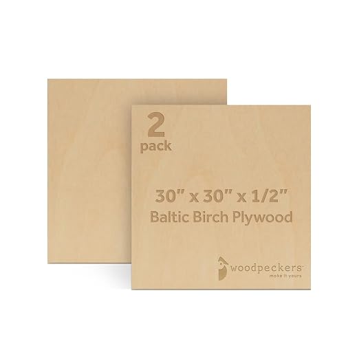 Baltic Birch Plywood 12 mm, 1/2 Inch Craft Wood, B/BB Grade, Stronger Than by Woodpeckers