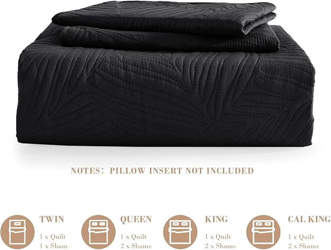 Exclusivo Mezcla Queen Quilt Bedding Set, Lightweight Black Quilts Queen Full - Image 6