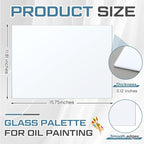Nuanchu 1 Pcs 12 x 16 Inches White Tempered Glass Palette - Image 3