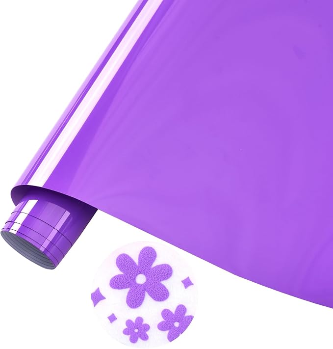 Tintnut Deep Lavender Neon Puff HTV Vinyl Roll, easy cut & weed, stretch by Tintnut