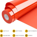 VinylRus Heat Transfer Vinyl-12” x 35FT Red Orange Iron on Vinyl Roll - Image 4