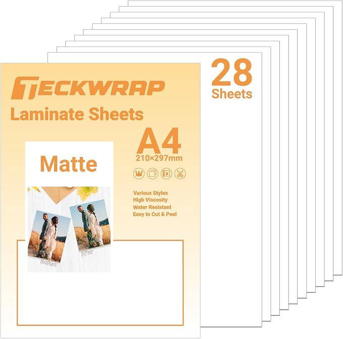 TECKWRAP Matte Laminating Sheets clear laminate sheets Sticker Paper by TECKWRAP