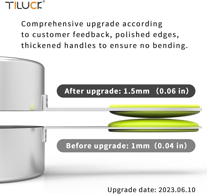 TILUCK Nesting Measuring Cups and Spoons Set, Stainless Steel - Image 2