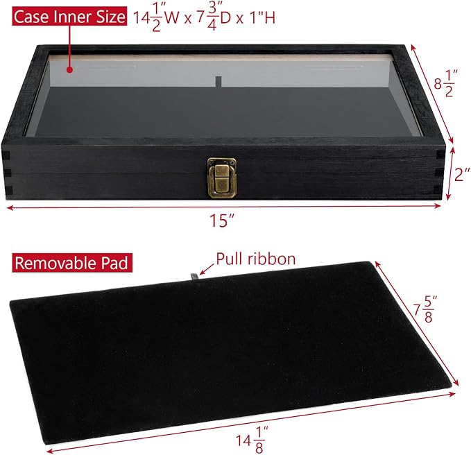 MOOCA 2 Pcs Wooden Jewelry Display Case, Pocket Knife Display Case - Image 2