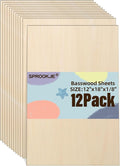 Basswood Sheets 12"x18"x1/8", 12 Pack | 3mm Basswood by SPROOKJE