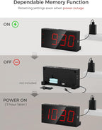 PPLEE Alarm Clock for Bedroom, Large Number Digital Clock - Image 6
