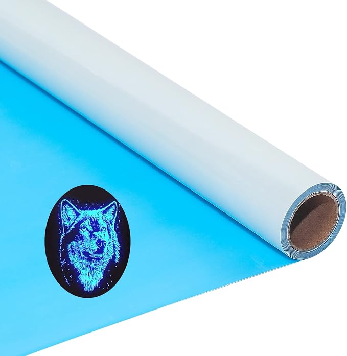 Htv Vinyl Glow in Dark Heat Transfer Vinyl Roll Reflection HTV Vinyl Rolls 12" by KEGUMINGX