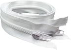 ANPURZII 2PCS #5 38 Inch White Separating Jacket Zippers - Image 2