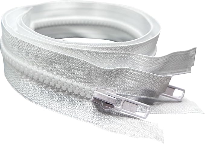 ANPURZII 2PCS #5 54 Inch White Separating Jacket Zippers - Image 2
