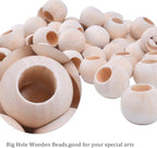 Jdesun 100 Pieces Wooden Beads, Natural Round Wood Loose Beads Wood Spacer 20mm - Image 4