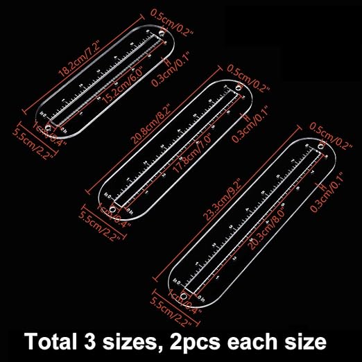 PH PandaHall 6pcs 3 Sizes Zipper Making Templates - Image 2