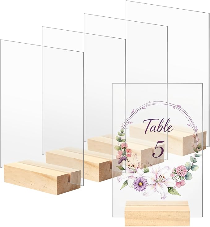 Bercoor 5 Pack 4x6 Inch Blank Clear Acrylic Sign by Bercoor