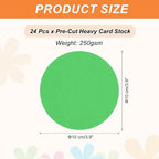MECCANIXITY 24 Pcs Circle Card Stock, 3.9 Inch Round Cutouts Paper Thick - Image 2