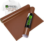 VINYL FROG Chocolate Heat Transfer Vinyl Roll 12" x5ft Matte HTV Vinyl | by VINYLFROG