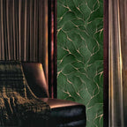 Dark Jade Green Golden Fluid Mosaic Window Films Decorative Double-Side Privacy - Image 2