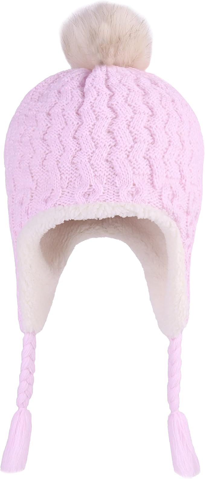 LANGZHEN Toddler Kids Infant Winter Hat,Earflap Knit Warm Cap Fleece Lined Beanie for Baby Boys Girls
