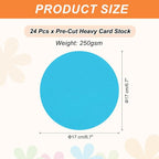 MECCANIXITY 24 Pcs Circle Card Stock, 6.7 Inch Round Cutouts Paper Thick - Image 2