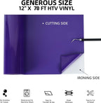 FUNKAKA Purple HTV Heat Transfer Vinyl Rolls, Adhesive HTV Vinyl - Image 2