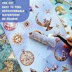 Vintage Astrology Sticker Book & Scrapbook Paper Pad, 40 Inner Pages - Image 3