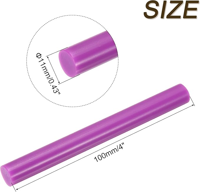 uxcell Mini Hot Glue Sticks for Glue Gun 11mm x 100mm Purple 12pcs - Image 2