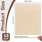 48 Pcs Basswood Sheets Plywood, School DIY Projects, CNC Cutting, and Wood - Image 2