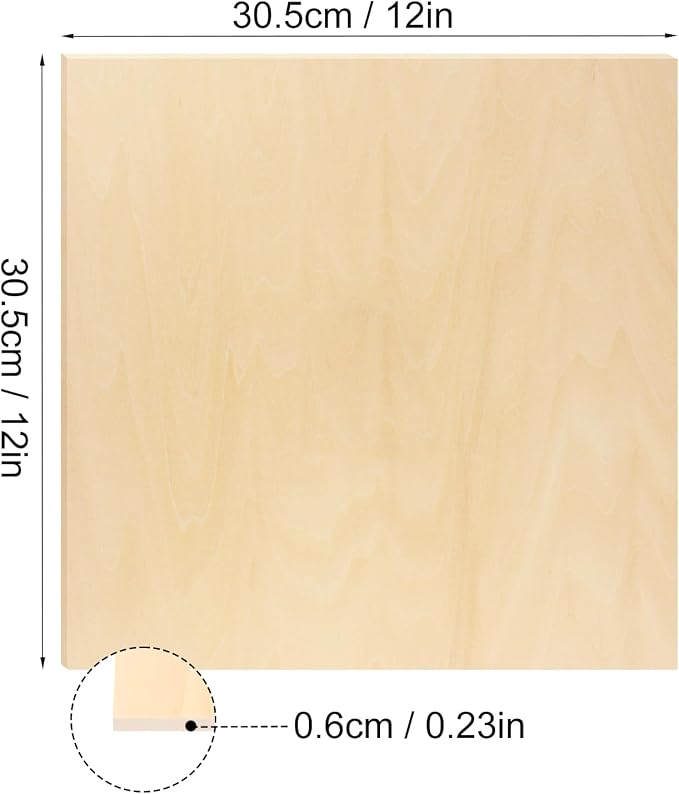15 PCS 12 Inch Square Basswood Board, Thickness 6 mm, Basswood Sheets, Plywood - Image 2
