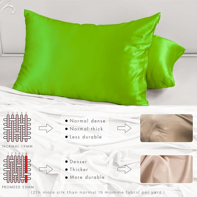 PROMEED Mulberry Silk Pillowcases Set of 2Pcs, Both Sides 100% 23 Momme Real - Image 4